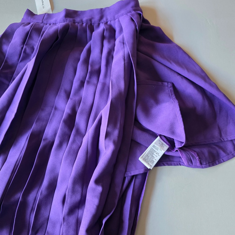 The Drop Heliotrope Pleated Skirt Women's XXS Purple NWT slit skort dramatic - Picture 7 of 8
